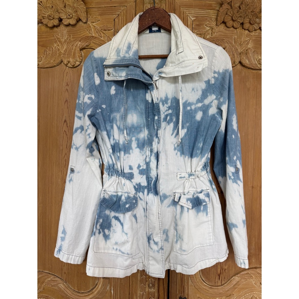 Upcycled Chambray Jacket Fairy Heart Art Patch Lightweight Cotton - Picture 8 of 11